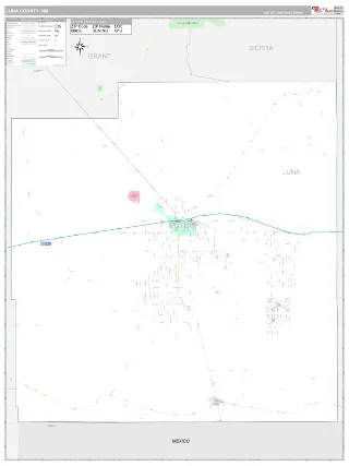 Luna County, NM Classic style ZIP Code wall map