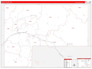 McKinley County, NM RedLine style ZIP Code wall map