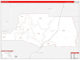 Mora County, NM RedLine style ZIP Code wall map