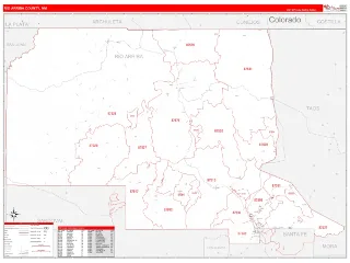 Rio Arriba County, NM RedLine style ZIP Code wall map