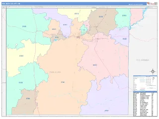 San Juan County, NM ColorCast style ZIP Code wall map