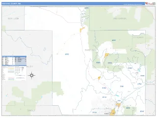 Sandoval County, NM Business Reference style ZIP Code wall map