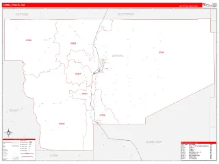 Sierra County, NM RedLine style ZIP Code wall map