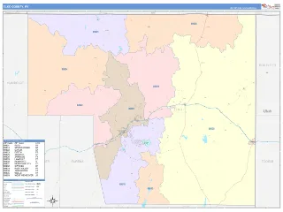 Elko County, NV ColorCast style ZIP Code wall map