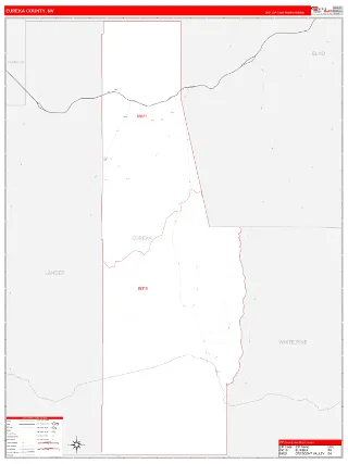 Eureka County, NV RedLine style ZIP Code wall map