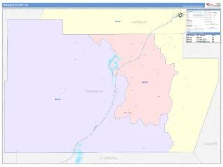 Pershing County, NV ColorCast style ZIP Code wall map