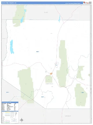 White Pine County, NV Business Reference style ZIP Code wall map