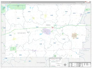 Genesee County, NY Classic style ZIP Code wall map