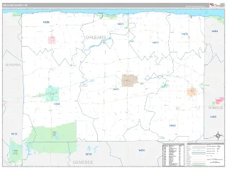 Orleans County, NY Classic style ZIP Code wall map