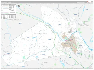 Schenectady County, NY Classic style ZIP Code wall map