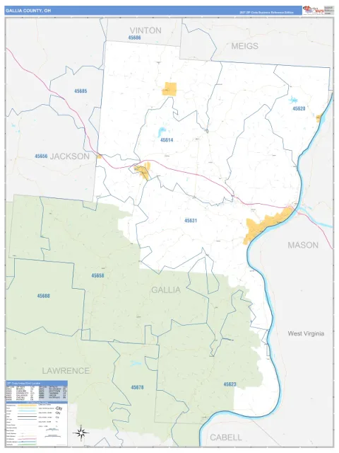 Gallia County, OH map