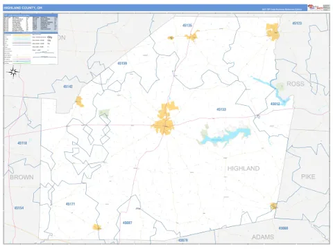 Highland County, OH map