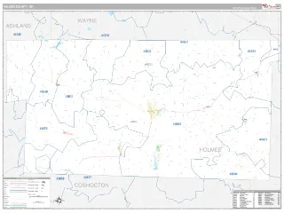 Holmes County, OH Classic style ZIP Code wall map