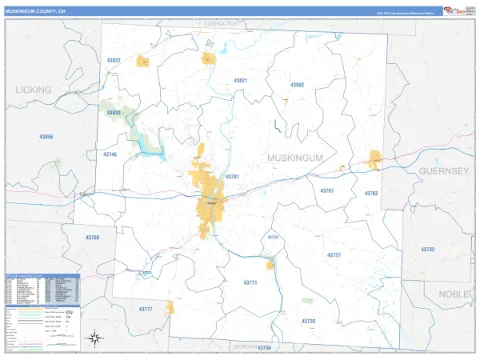 Muskingum County, OH map