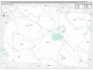 Ross County, OH Classic style ZIP Code wall map