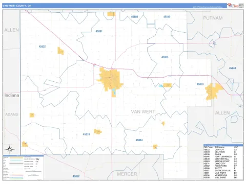 Van Wert County, OH map