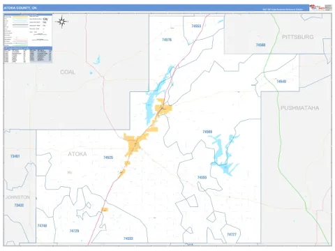 Atoka County, OK map