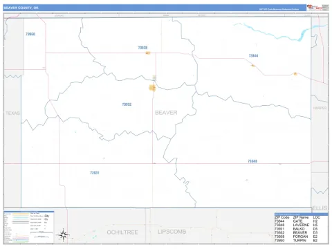 Beaver County, OK map