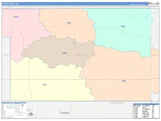 Beaver County, OK ColorCast style ZIP Code wall map