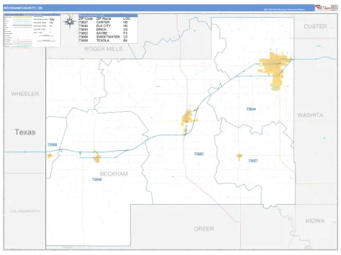 Beckham County, OK map