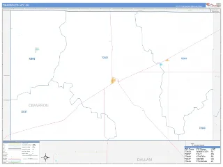 Cimarron County, OK Business Reference style ZIP Code wall map
