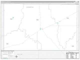 Cimarron County, OK Classic style ZIP Code wall map