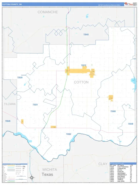 Cotton County, OK map
