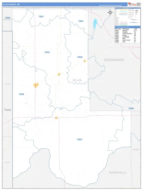 Ellis County, OK map