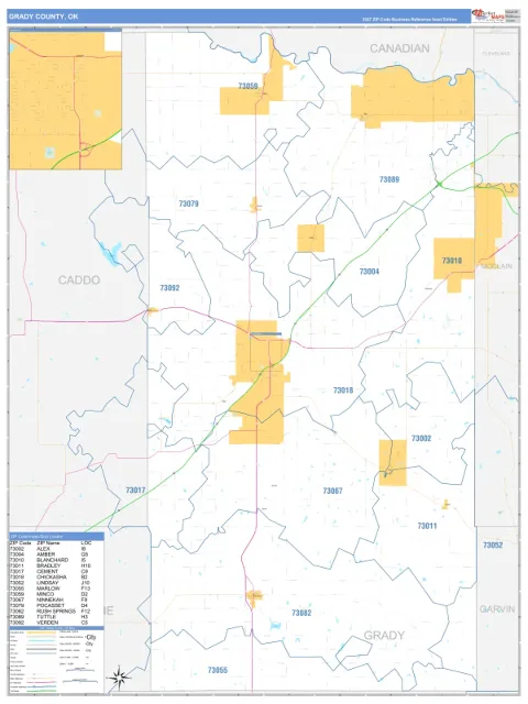 Grady County, OK map