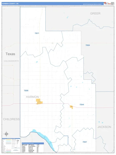Harmon County, OK map