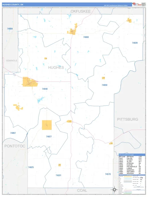 Hughes County, OK map