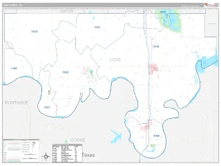 Love County, OK Classic style ZIP Code wall map