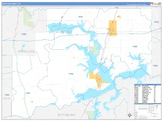 McIntosh County, OK Business Reference style ZIP Code wall map