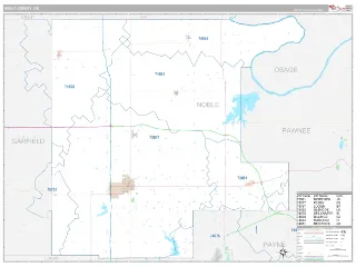 Noble County, OK Classic style ZIP Code wall map
