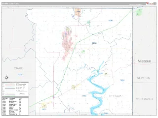 Ottawa County, OK Classic style ZIP Code wall map
