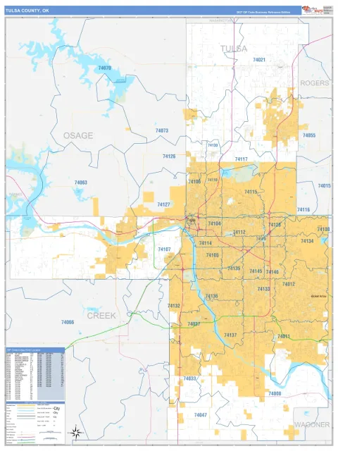 Tulsa County, OK map