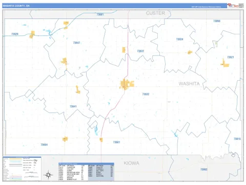 Washita County, OK map