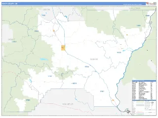 Baker County, OR Business Reference style ZIP Code wall map