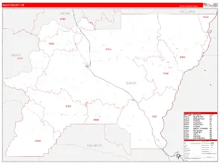 Baker County, OR RedLine style ZIP Code wall map