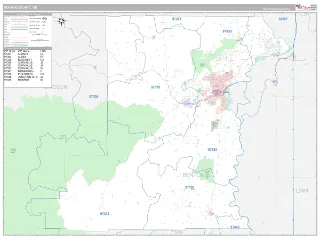 Benton County, OR Classic style ZIP Code wall map