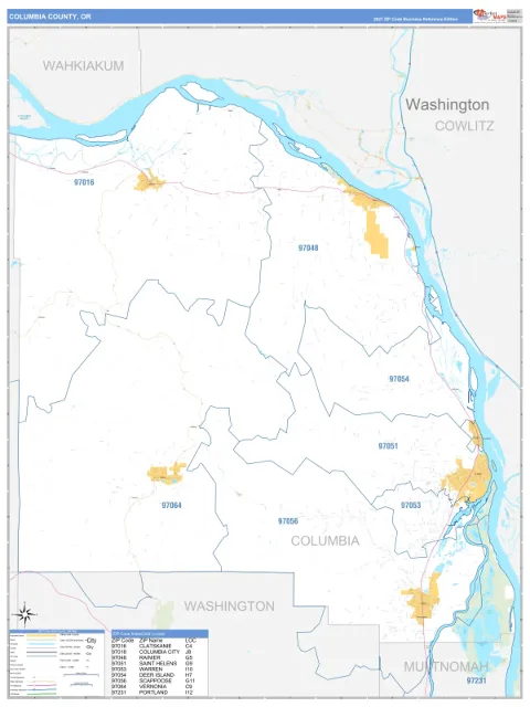 Columbia County, OR map