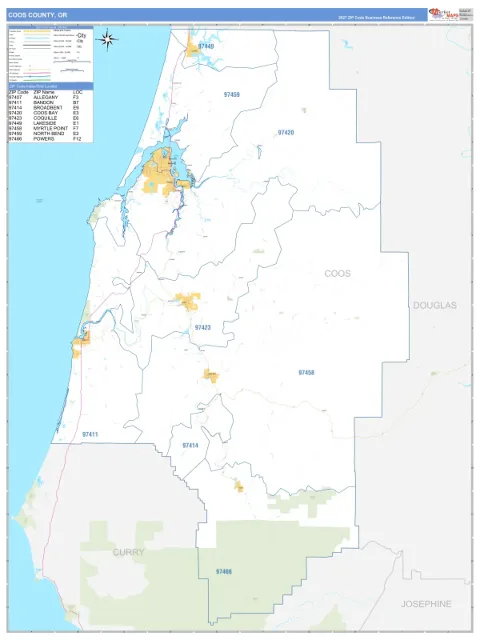 Coos County, OR map