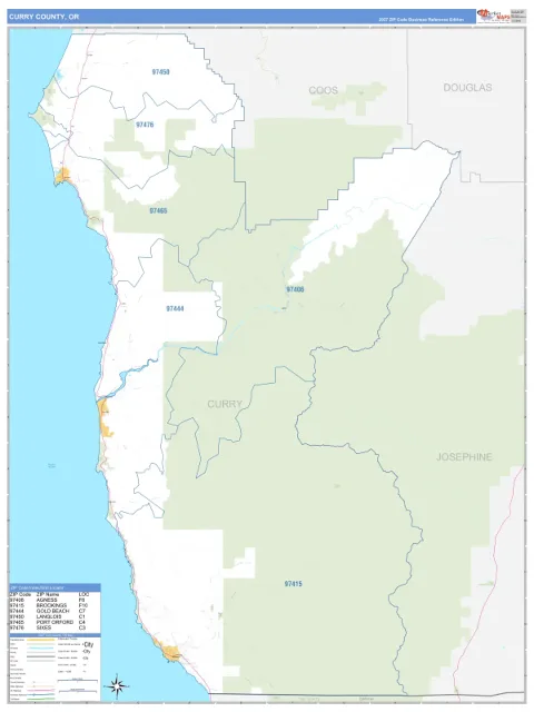 Curry County, OR map