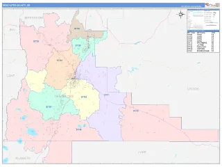 Deschutes County, OR ColorCast style ZIP Code wall map