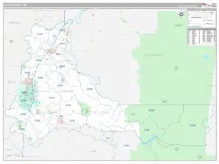 Marion County, OR Classic style ZIP Code wall map