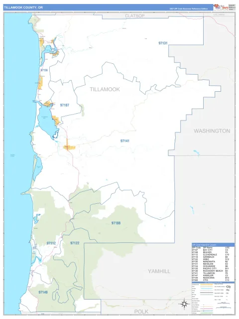 Tillamook County, OR map