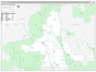 Union County, OR Classic style ZIP Code wall map