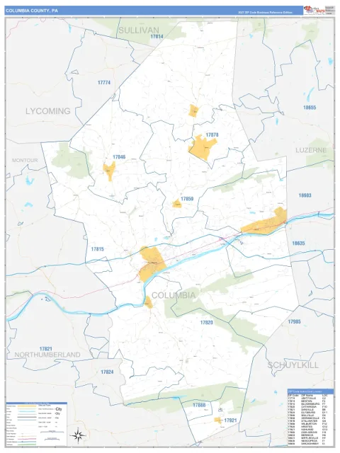 Columbia County, PA map