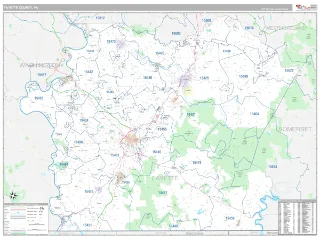 Fayette County, PA Classic style ZIP Code wall map