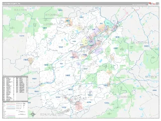 Luzerne County, PA Classic style ZIP Code wall map